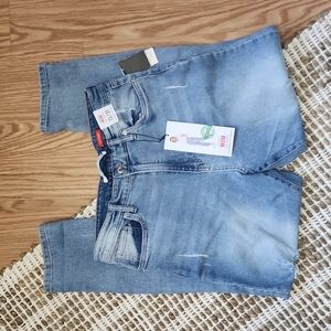 Celebrity Pink High-Waist Distressed MoM jeans Size 13 blue
